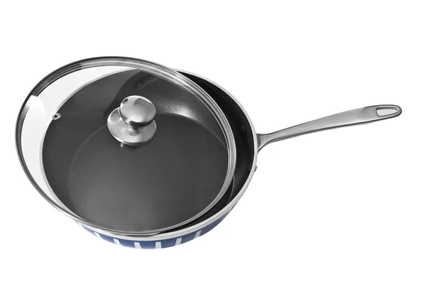 Frypan with handle and cover. — Stock Photo, Image