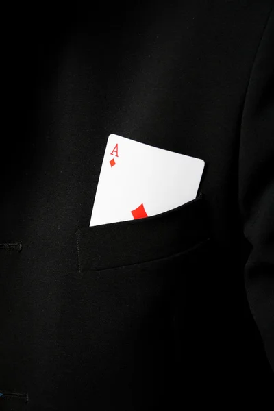 The cards is in suit pocket. — Stock Photo, Image