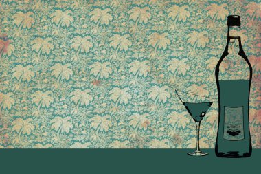 Martini şişe ve Martini cam