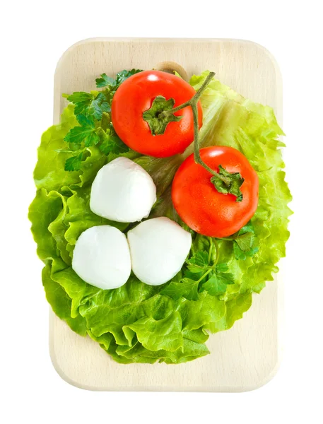 Queso con tomate y ensalada — Foto de Stock