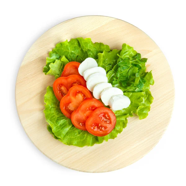 奶酪与番茄和蔬菜沙拉 — 图库照片