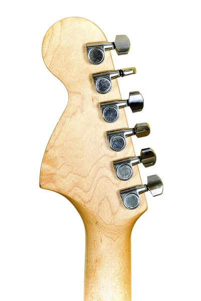 इलेक्ट्रिक गिटार सिर सफेद पर अलग — स्टॉक फ़ोटो, इमेज