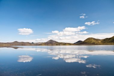 Beautiful mountains reflectng in the lake clipart