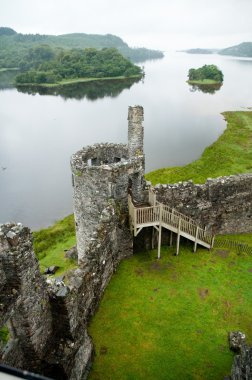 Ruins of Kilchurn castle in Scotland clipart