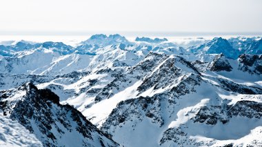 Mountaintops in winter, Alps clipart