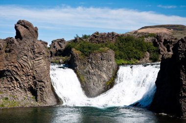 Famous double waterfall, Iceland clipart