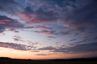 Sunrise with trees clipart