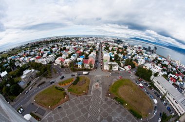 Şehir, reykjavik, İzlanda, yukarıdaki üzerinden