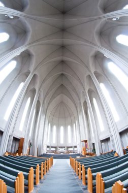 İç modern tanımlıkHallgrimskirkja Kilisesi, reykjavik, İzlanda