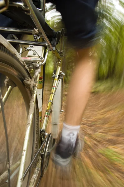 Ridning cykel off-road, synvinkel — Stockfoto
