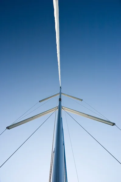 Yacht's hinge with sail — Stock Photo, Image