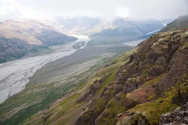 Ghiacciaio della valle di montagna - Islanda — Foto Stock