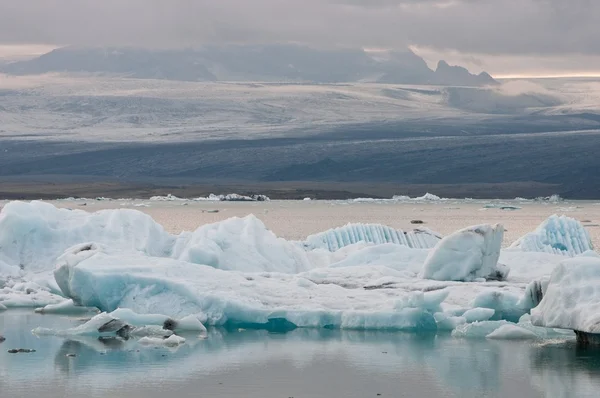 Lac des glaciers arctiques en Islande - effet du réchauffement climatique — Photo