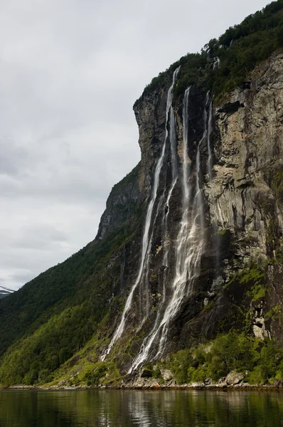 Waterfall in the fjord — Stock Photo, Image