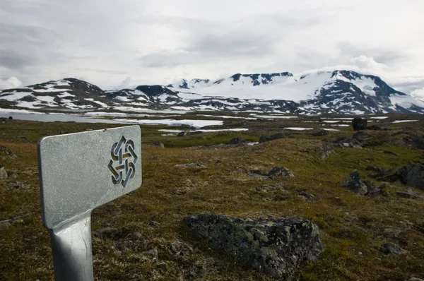 Znak norweskim turystyczny — Zdjęcie stockowe