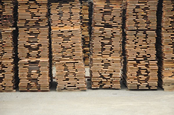 stock image Wood planks stored outside for further processing or expedition