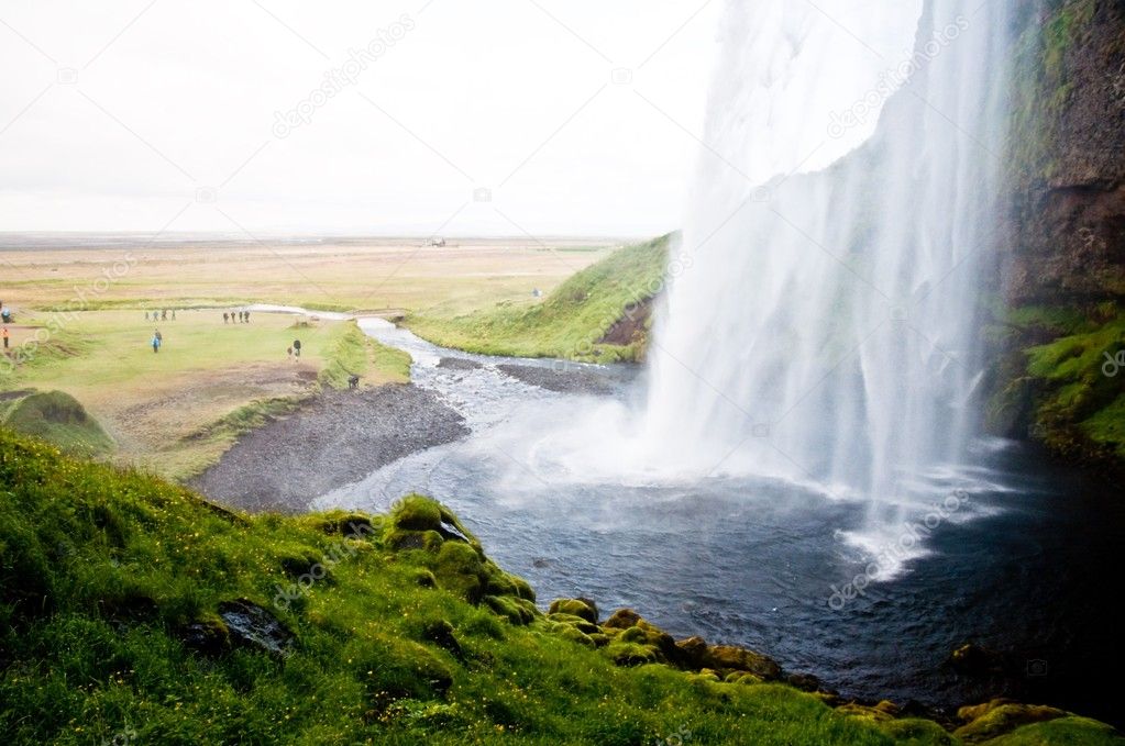 Famous Seljalandsfoss waterfall, Iceland