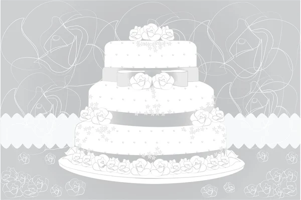 婚礼蛋糕 — 图库矢量图片
