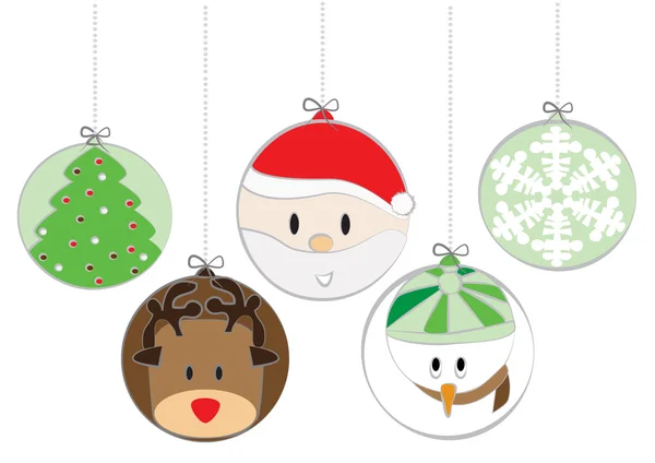 Cute Christmas balls — Stock Vector