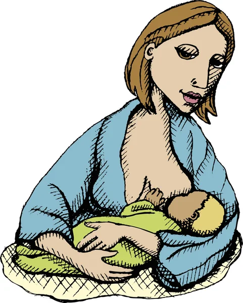 Aleitamento materno — Vetor de Stock