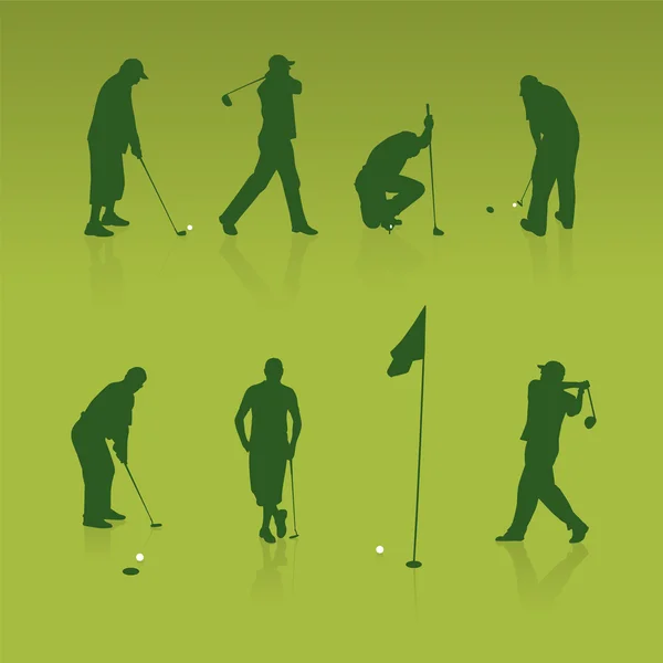 Golf silhouetten — Stockvector