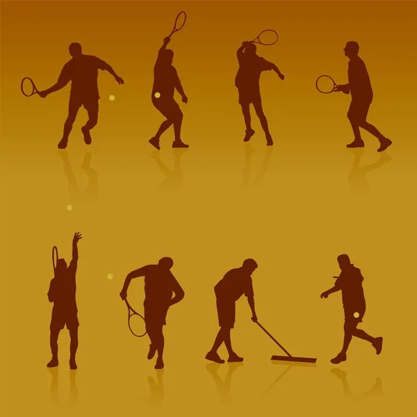 Tennis silhouettes — Stock Vector