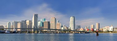 Miami Florida panorama of downtown residential and office buildings clipart