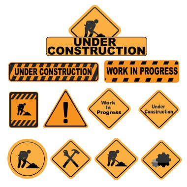 Under construction signs clipart