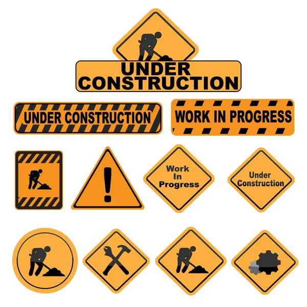 Under construction signs — Stock Vector