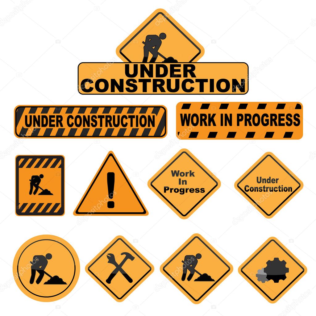 Under construction signs