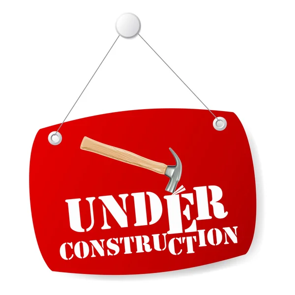 Under construction sign board — Stock Vector