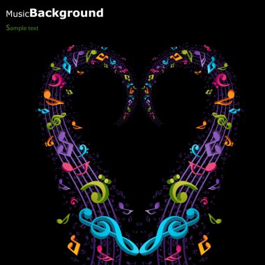 Colorful music background clipart