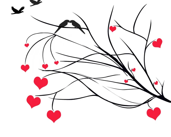 Hearts on Tree Branch — Stock Photo, Image