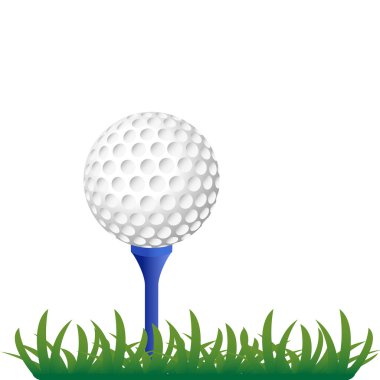 Golf ball on grass clipart