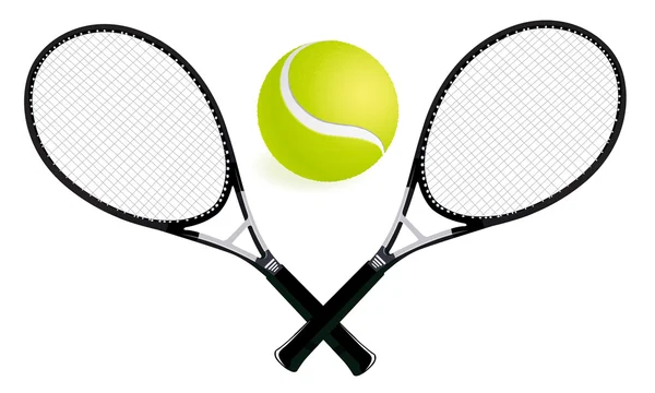 Teniszütők és labdák — Stock Vector