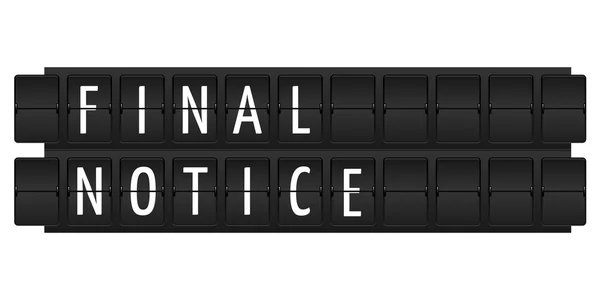 Final notice text — Stock Photo, Image