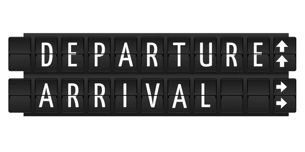 Departure and arrival text — Stock Photo, Image