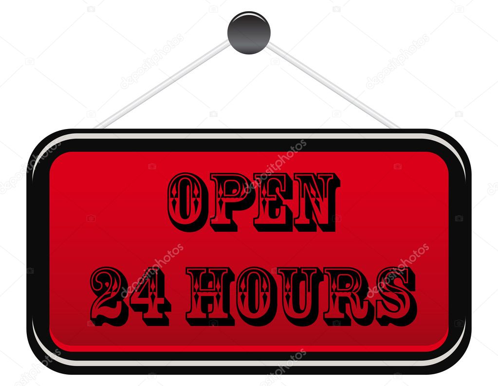 Open 24 hours banner