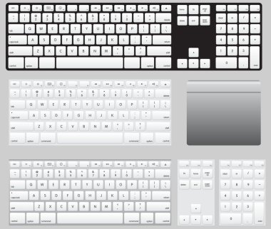 Vector Computer Keyboards and track pad clipart