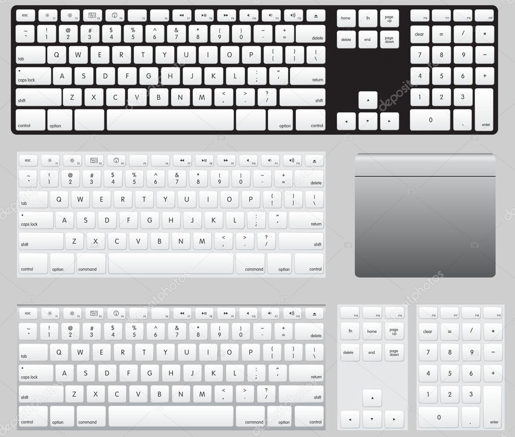Vector Computer Keyboards and track pad