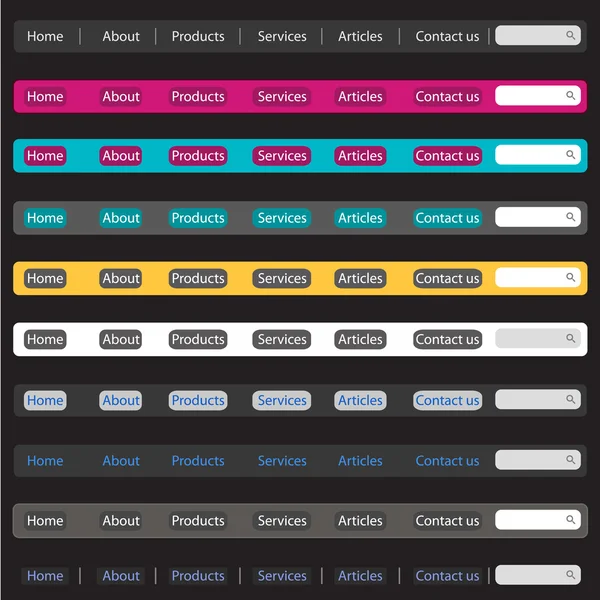 Stock vector Navigation menu bar