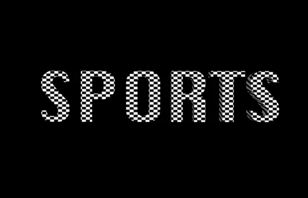 Checkered text Sports — Stock Photo, Image