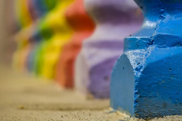 stock image Colorful cement posts