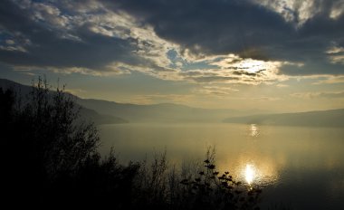 Danube at sunset clipart