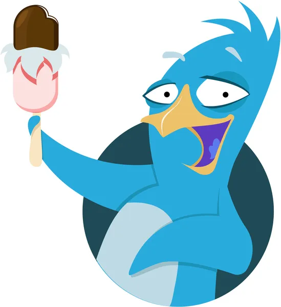 Pinguim engraçado com sorvete —  Vetores de Stock