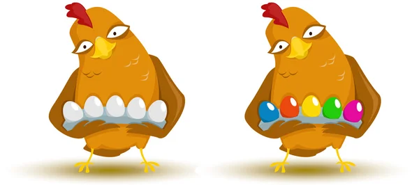 Kyckling med ägg — Stock vektor