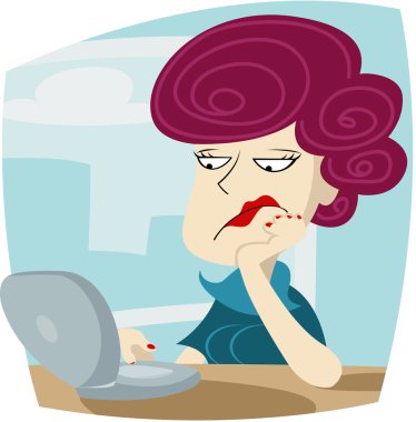 Bored woman clipart