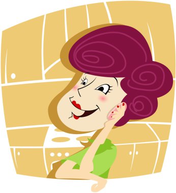 Woman talking on the phone clipart