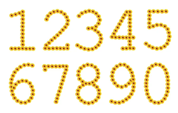 stock image Flowered yellow numbers