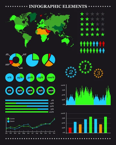 Ensemble d'éléments infographiques — Image vectorielle